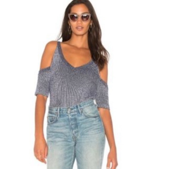 Splendid Surrey Mark Cold Shoulder Pullover Blue Size Medium - Picture 10 of 10